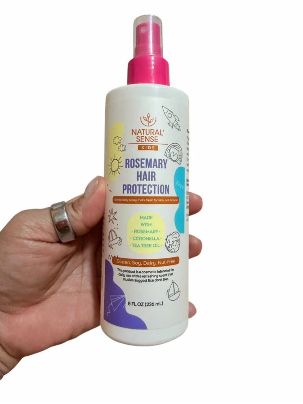 Natural Sense Kids Rosemary Hair Protection Spray, One Size, White/Pink